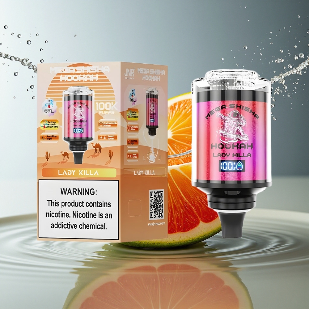 JNR Mega Shisha Hookah 100K Desktop 60ml 2200mAh Licht Ademhaling Type-C Lady Killa