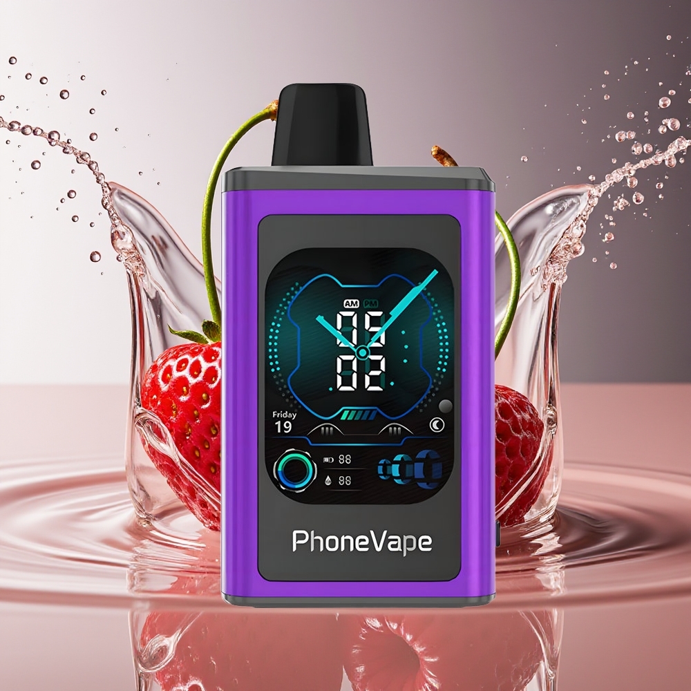 JNR PhoneVape 30000 puffs Kers Aardbei Framboos Oplaadbaar Scherm Luchtstroom Turbo App