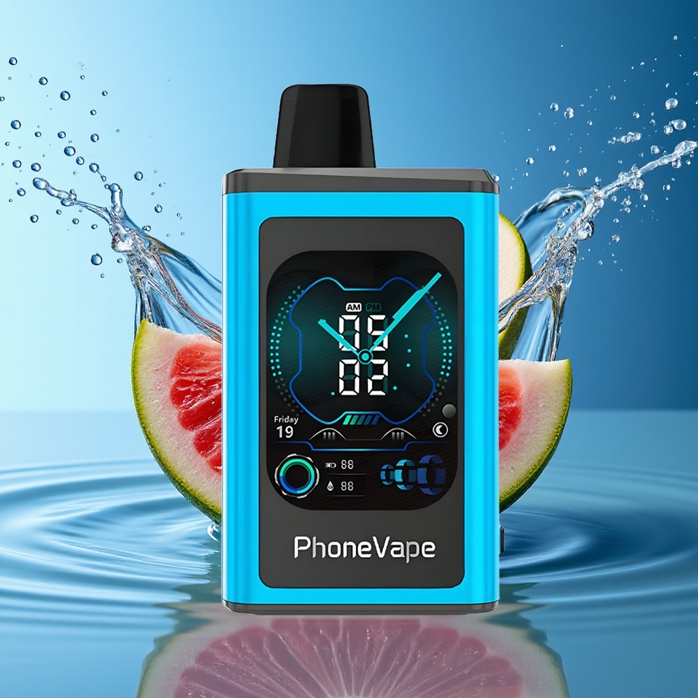 JNR PhoneVape 30000 puffs Wegwerp Vape Blauwe Razz IJs Type-C Oplaadbaar Scherm