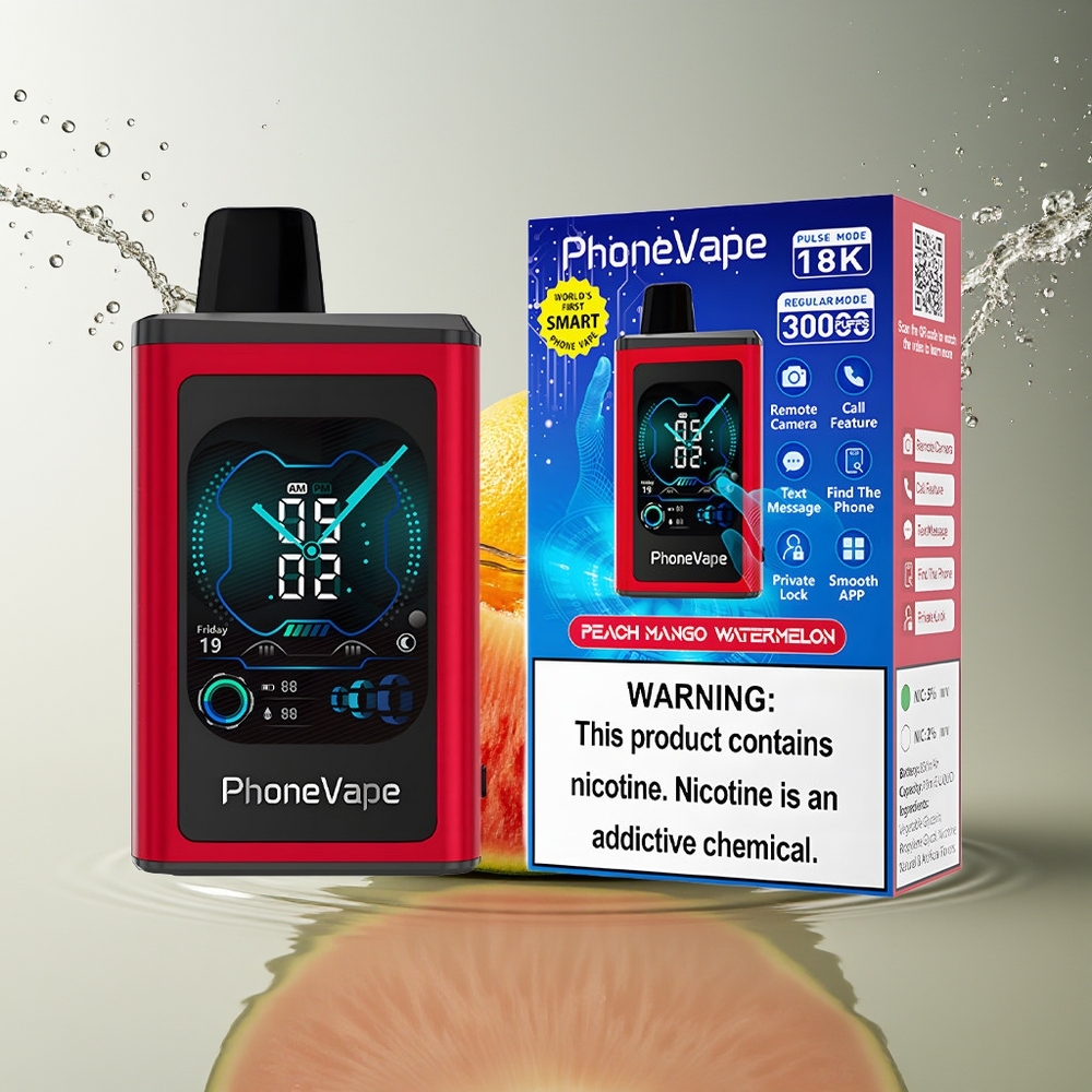 JNR PhoneVape 30000 puffs Wegwerp Vape Perzik Mango Watermelon Type-C Oplaadbaar Scherm