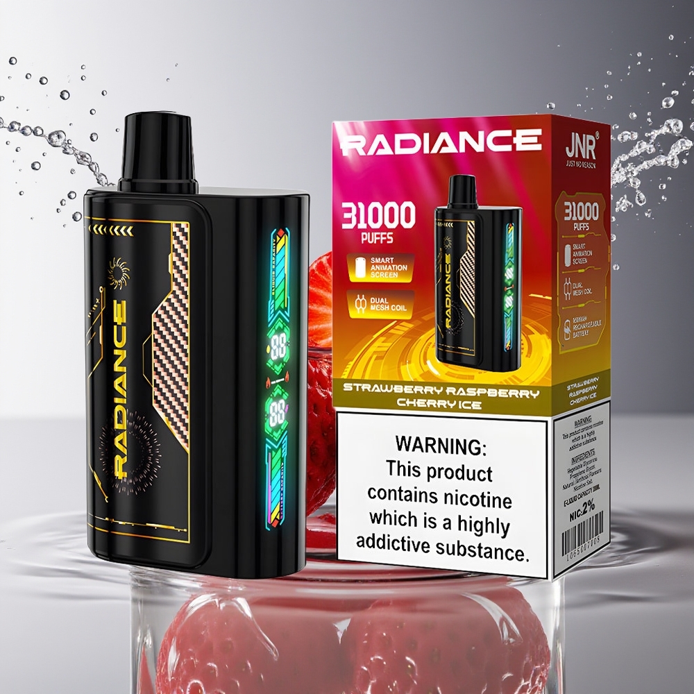 JNR Radiance 31000 Puffs Aardbei Framboos Kers IJs 28ml Dual Mesh 950mAh Type-C