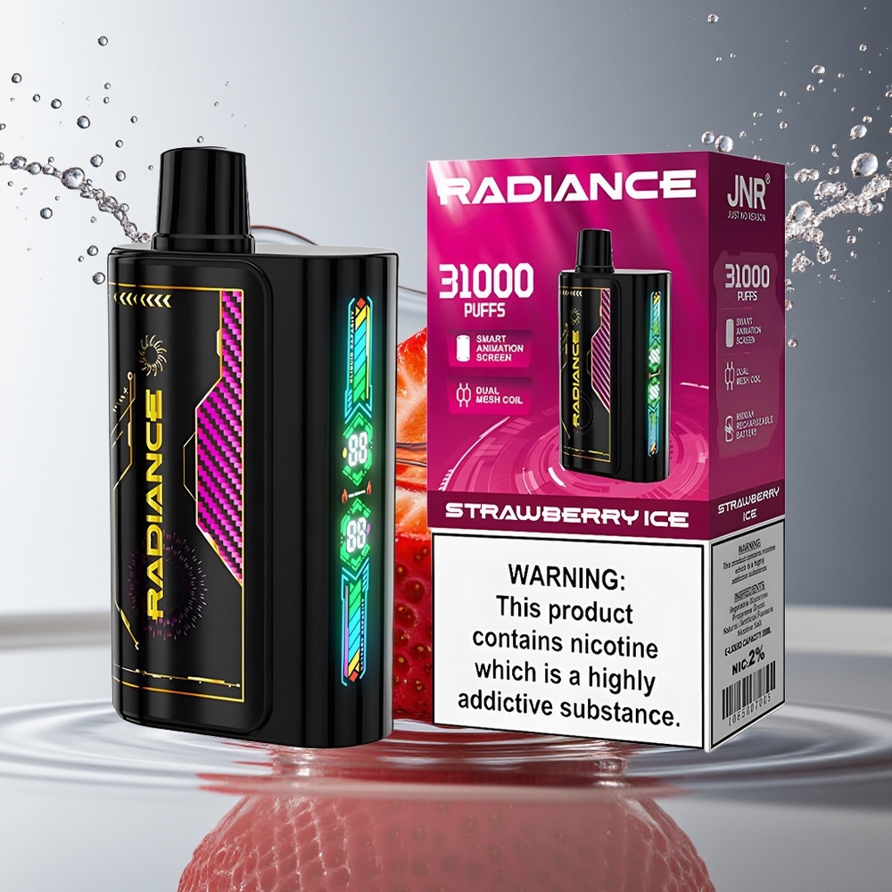 JNR Radiance 31000 Puffs Wegwerp Vape Aardbei IJs 28ml Dual Mesh 950mAh 2%