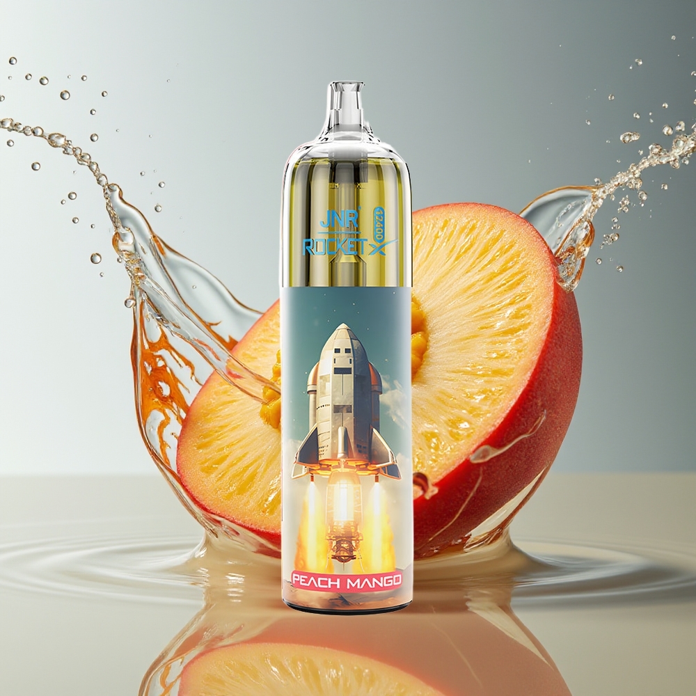JNR Rocket-X 12400 Puffs Disposable Perzik Mango RGB Type-C Luchtstroom Mesh 850mAh 25ml