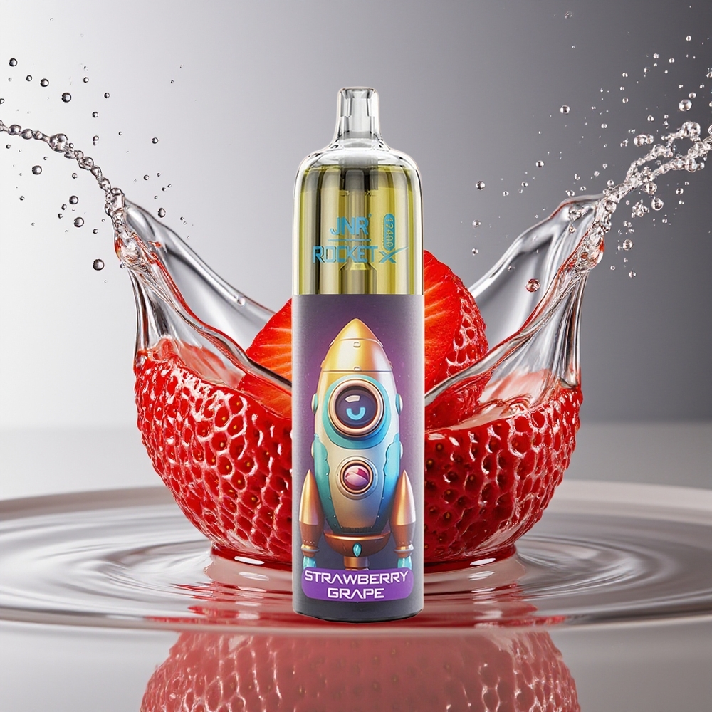 JNR Rocket-X 12400 Puffs Wegwerp Vape Aardbei Druif RGB 850mAh Type-C 25ml