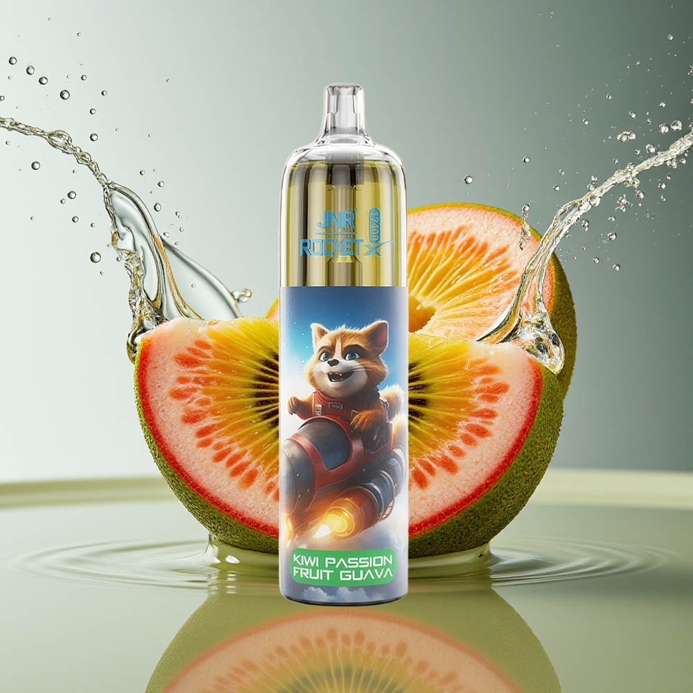 JNR Rocket-X 12400 Puffs Wegwerp Vape Kiwi Passievrucht Guave Met RGB Licht, 1.2ohm Mesh Coil, Type-C Opladen