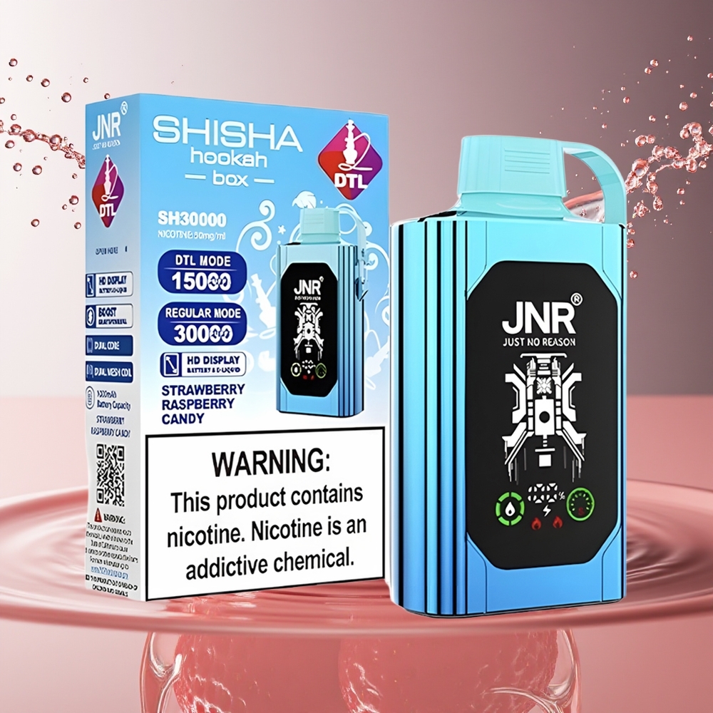 JNR Shisha Hookah Box 20500 Puffs Aardbei Framboos Snoep HD Display 1000mAh 25ml Type-C