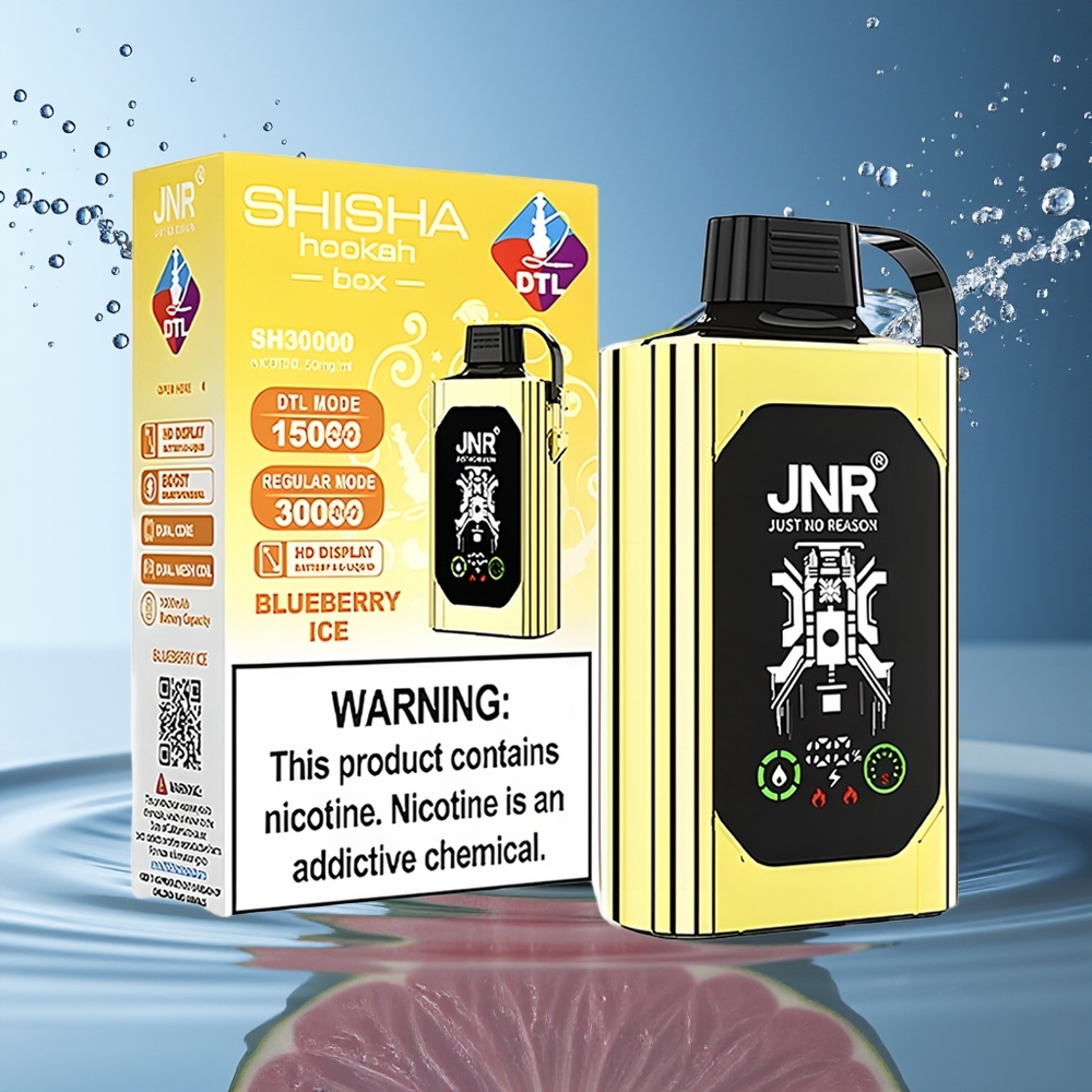 JNR Shisha Hookah Box 20500 Puffs Blauwe Bes Ijs HD Display 1000mAh 25ml Dual Mesh Type-C