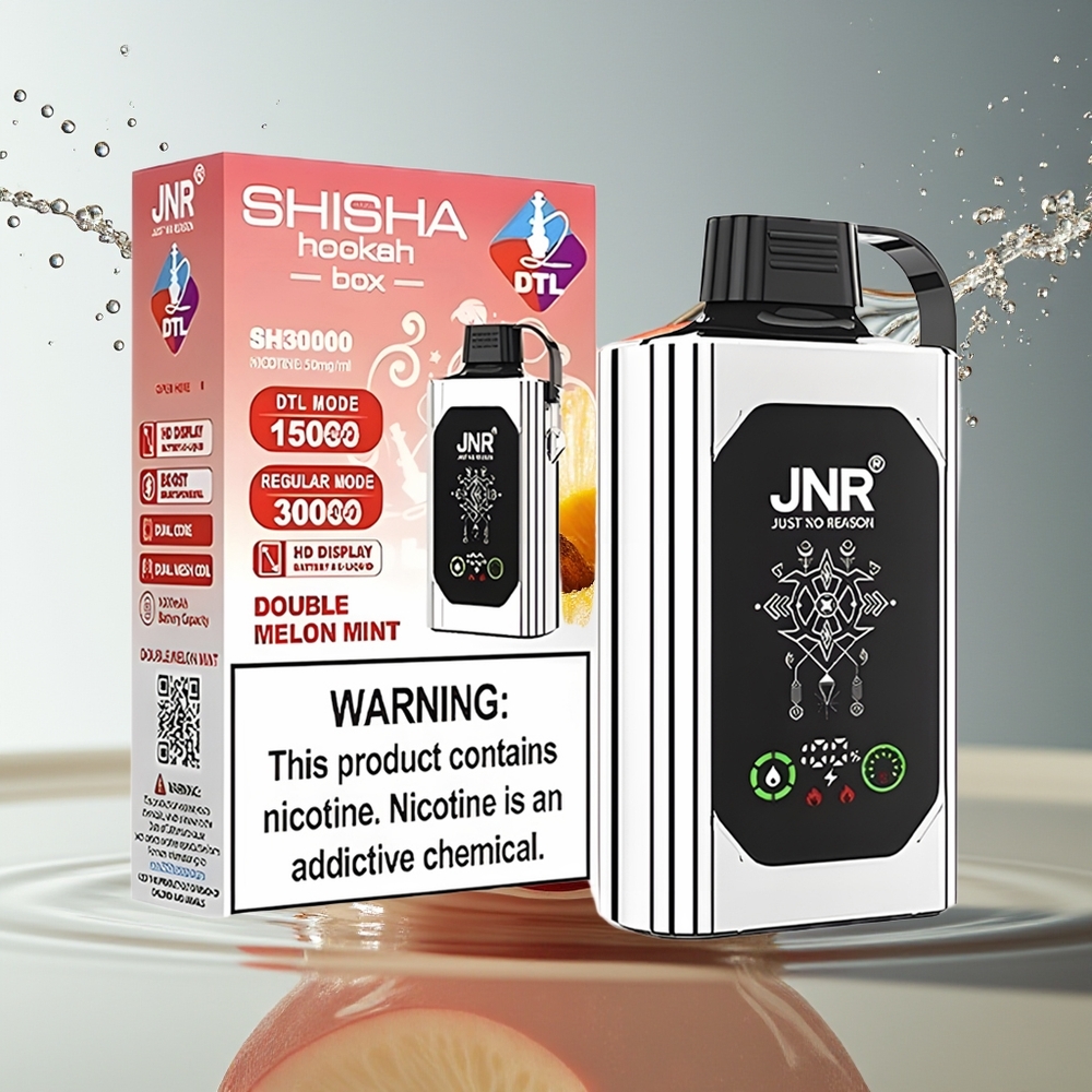 JNR Shisha Hookah Box 20500 Puffs Dubbele Appel HD Display Dual Mesh Coil Type-C