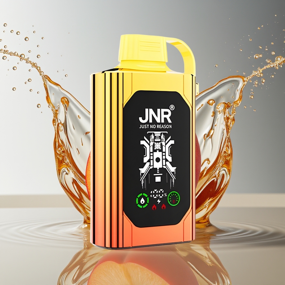 JNR Shisha Hookah Box 20500 Puffs HD Display 25ml 1000mAh Type-C Juicy Peaches Dual Mesh