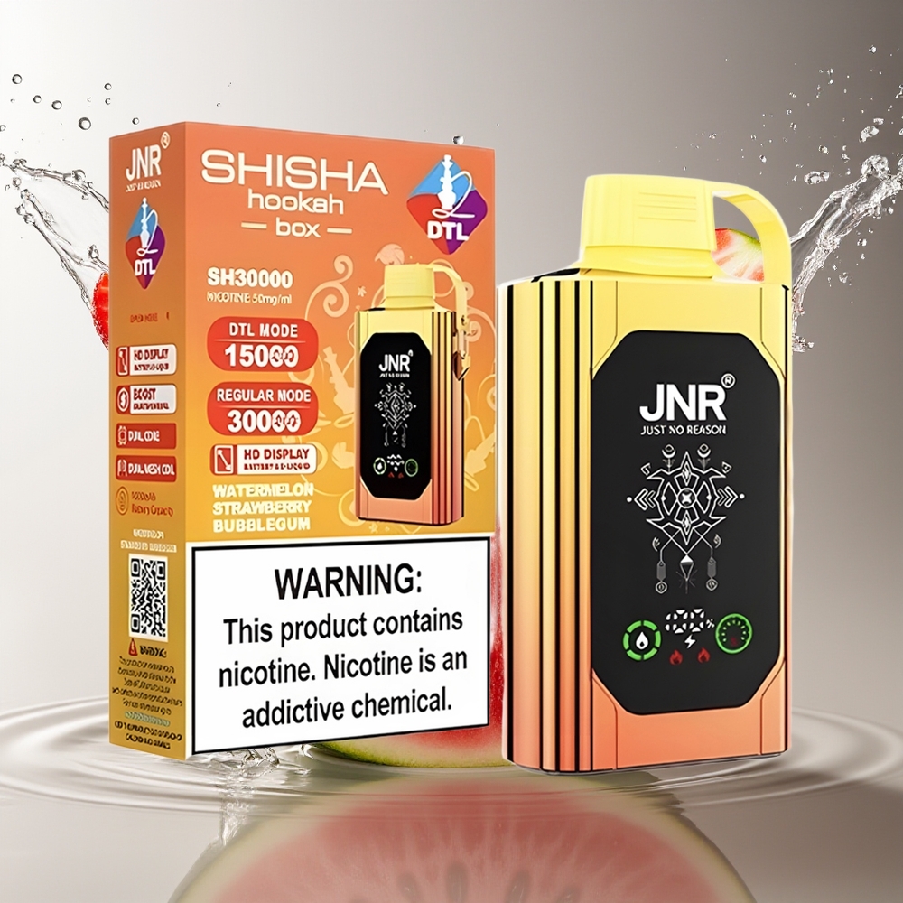 JNR Shisha Hookah Box 20500 Puffs Watermeloen Aardbei Bubblegum HD Display 1000mAh Type-C