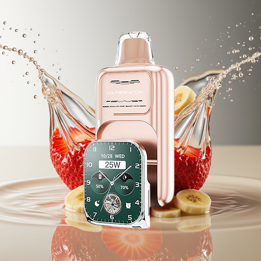 JNR VapeWatch 30000 Puffs Aardbei Banaan Dual Mesh Coil Type-C 1000mAh 19mL 5%