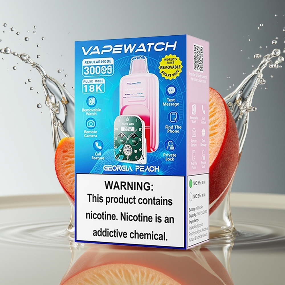 JNR VapeWatch 30000 Trekken Perzik van Georgië Dual Mesh 1000mAh Type-C