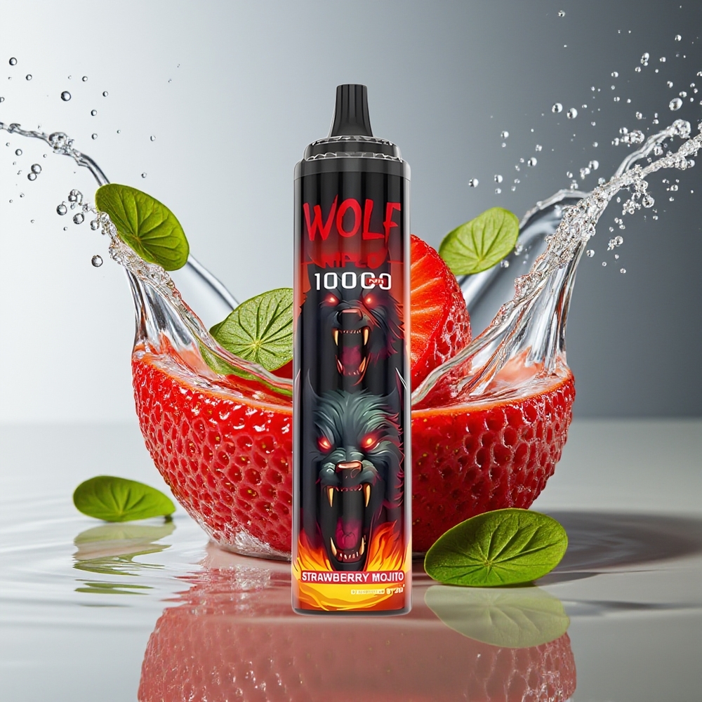 JNR Wolf Niplo 10000 Puffs Aardbei Mojito Mesh 1.0 Ohm 20ml Type-C