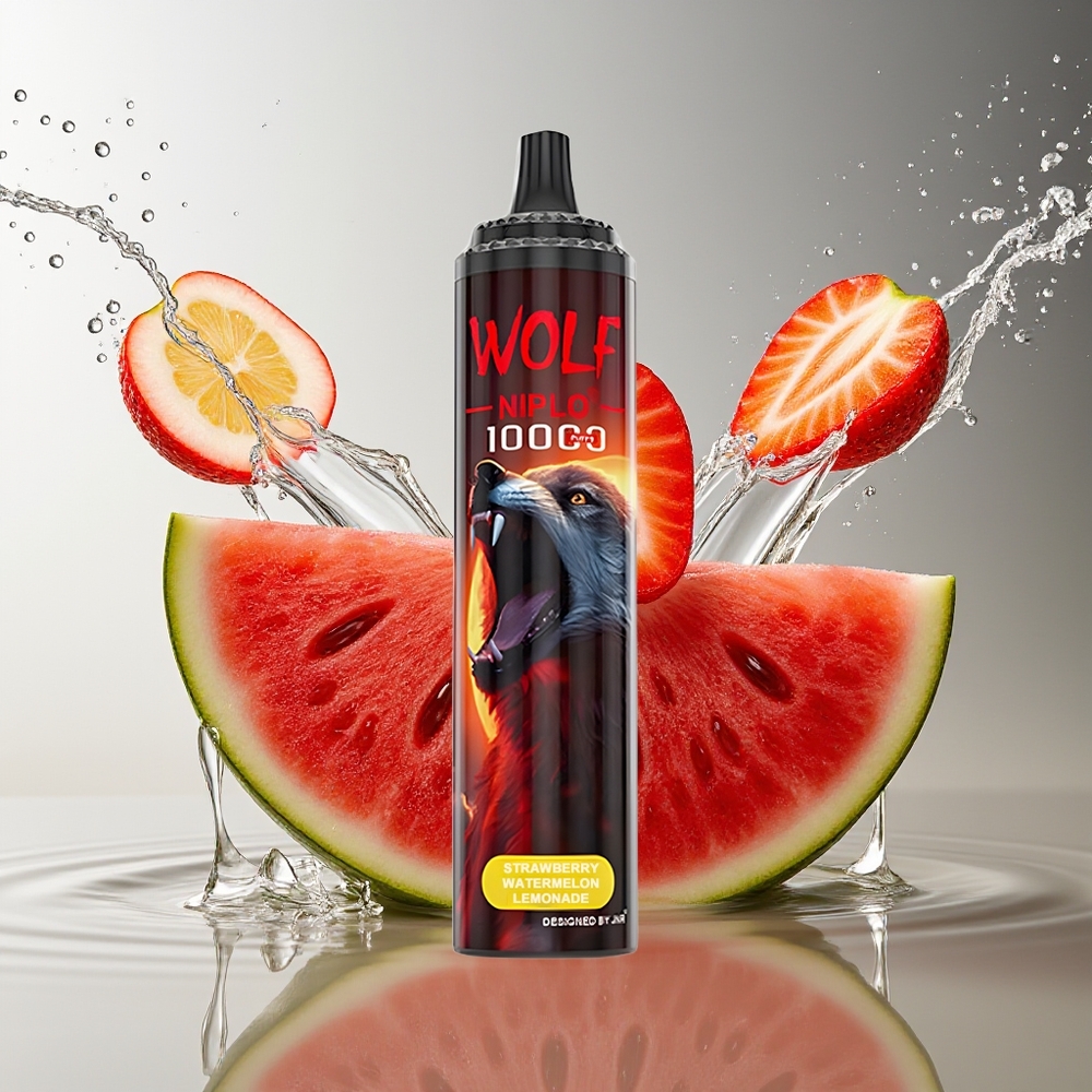 JNR Wolf Niplo 10000 Puffs Aardbei Watermeloen Limonade Mesh 1.0 Ohm 20ml Type-C