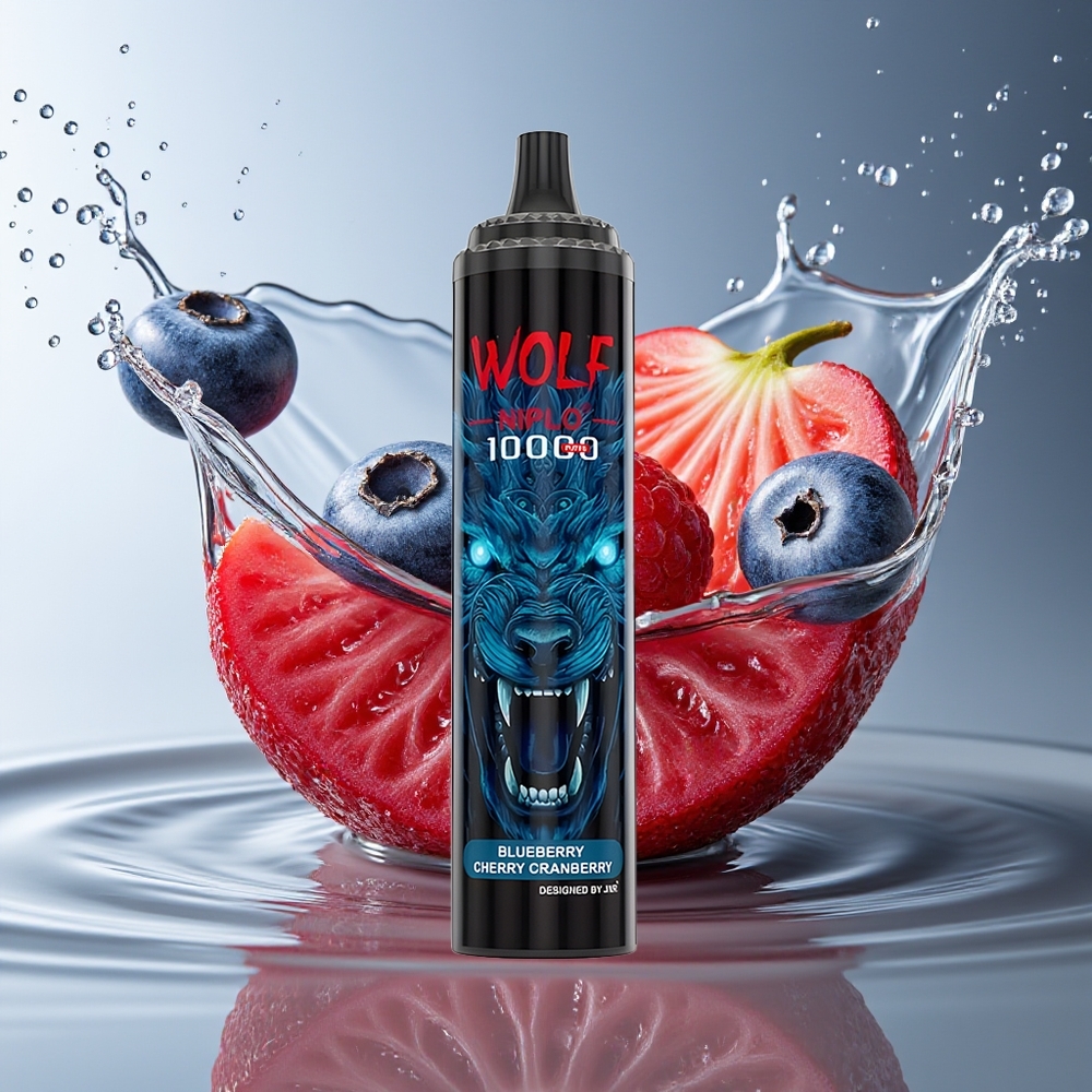 JNR Wolf Niplo 10000 Puffs Blauwe Bes Kers Cranberry Mesh 1.0 Ohm 650mAh Type-C