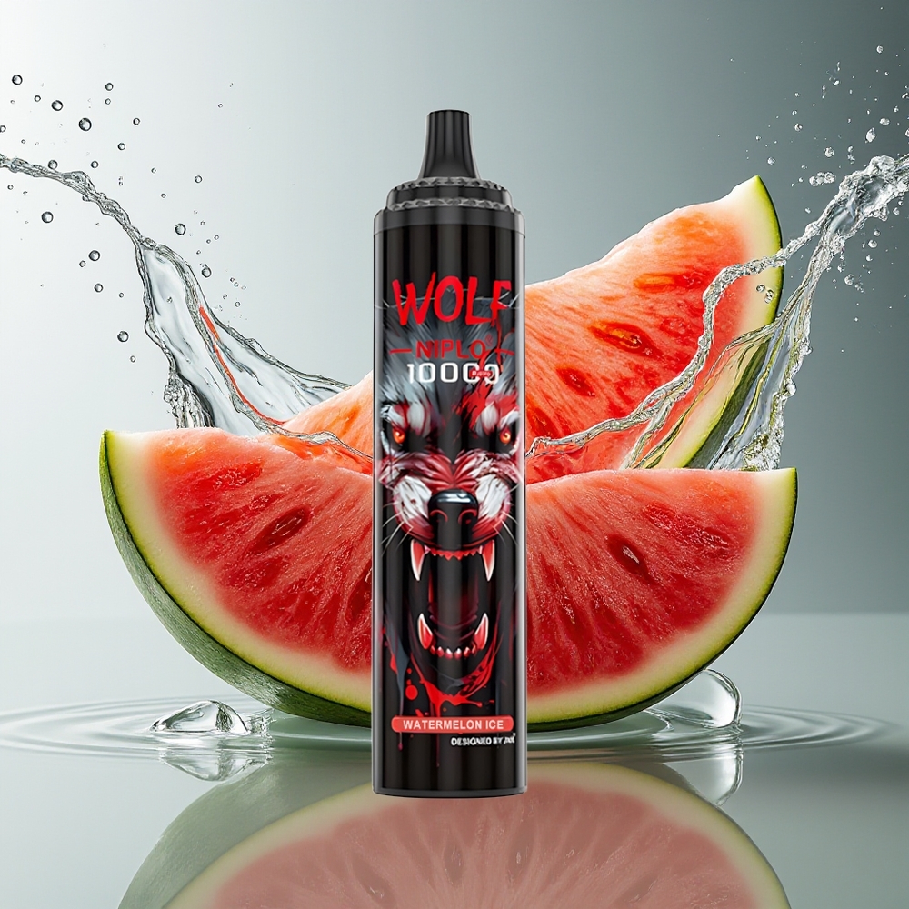 JNR Wolf Niplo 10000 Puffs Watermeloen Ijs Mesh 1.0 Ohm 20ml 650mAh Type-C