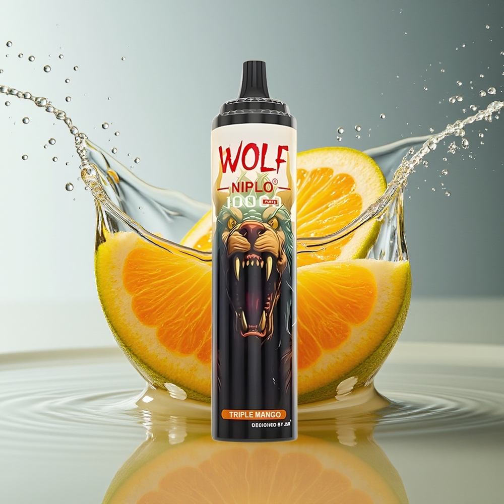 JNR Wolf Niplo 10000 Puffs Wegwerp Vape Drievoudige Mango Mesh 1.0 Ohm 650mAh 20ml Type-C