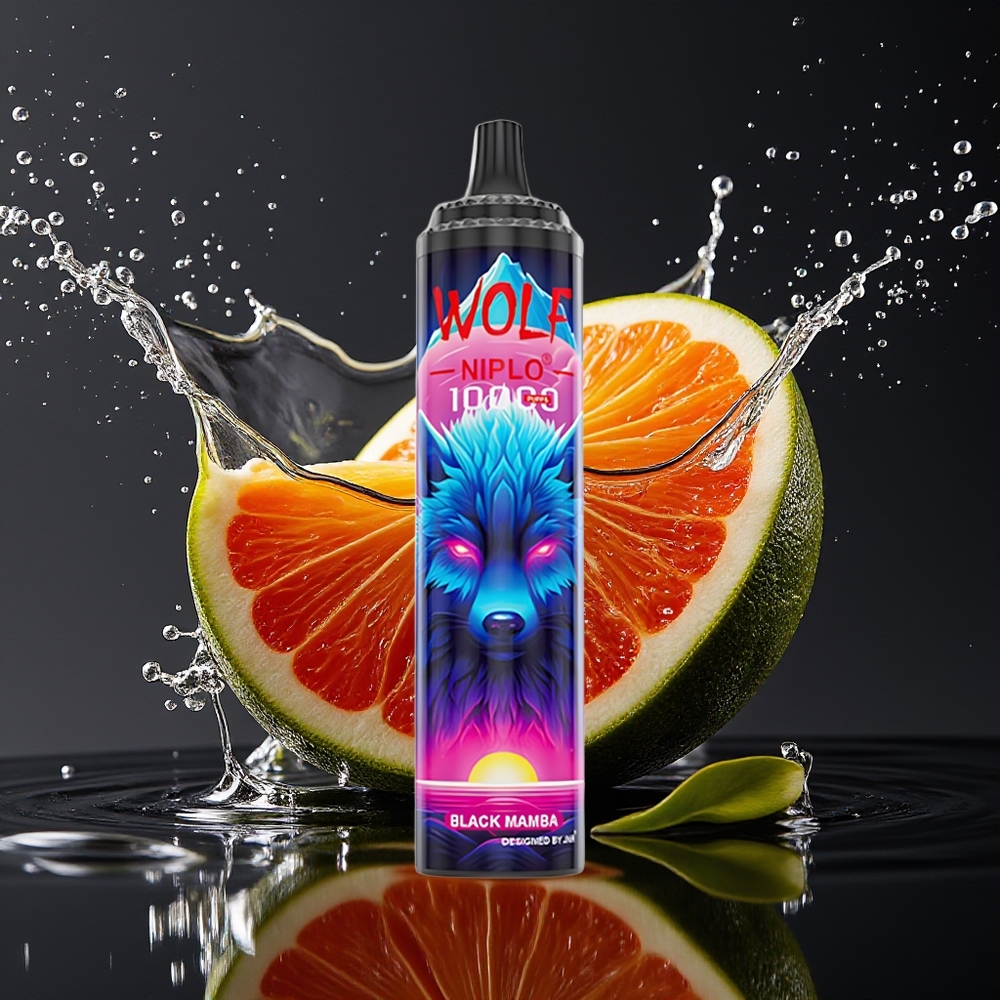 JNR Wolf Niplo 10000 Puffs Zwarte Mamba Mesh 1.0 Ohm 20ml Type-C