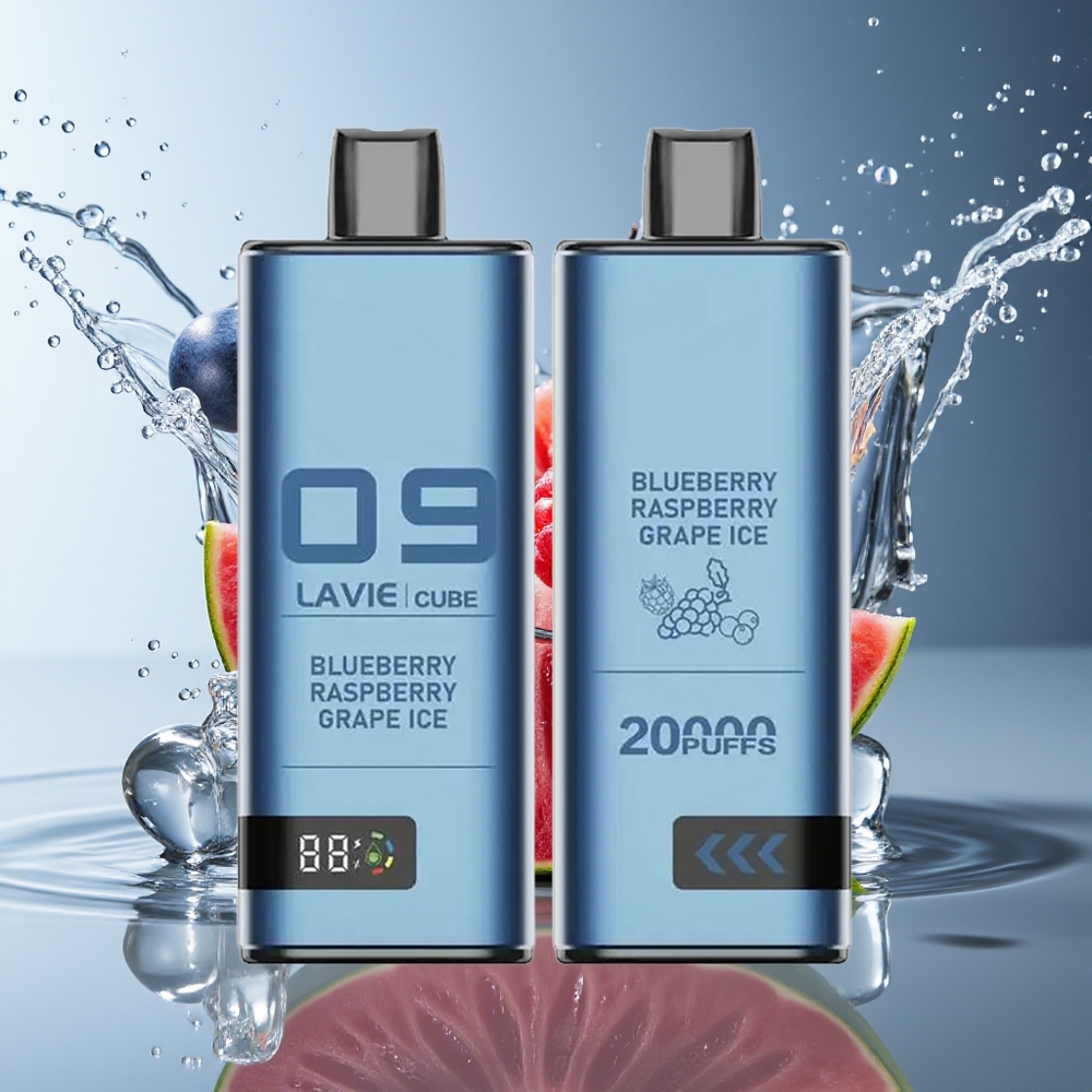 Lavie Cube 20000 Puffs Wegwerp Vape Blauwe Bes Framboos Druif Ijs