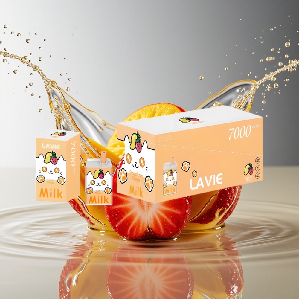 LAVIE Milk 7000 Puffs Aardbei Mango Type C Oplaadbaar 16ML 600mAh
