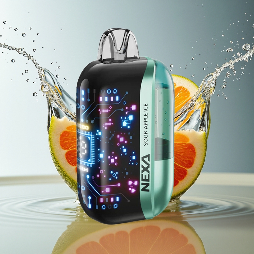 NEXA Ultra 50K 20ml 800mAh 5% Zuur Appel IJs Wegwerp Vape Typ-C 3D Scherm