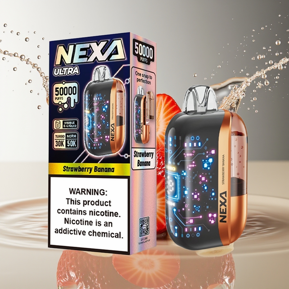 NEXA Ultra 50K Aardbei Banaan Wegwerp Vape 20ml 800mah 5% 0.9ohm Dual Mesh