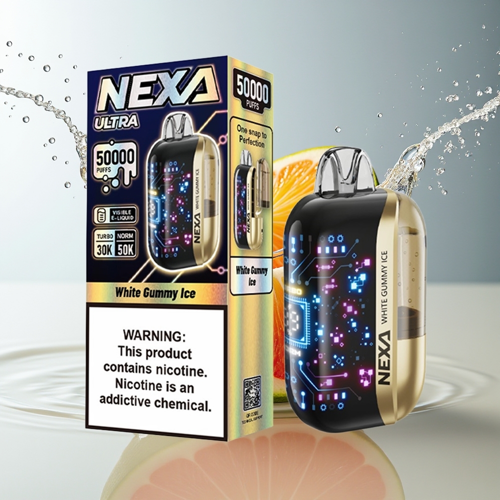NEXA Ultra 50K Wit Gummy IJs Wegwerp Vape 20ml 800mah 5% 0.9ohm Dual Mesh