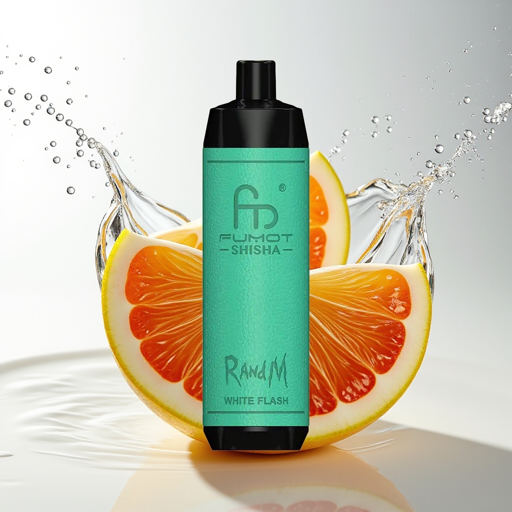RandM Fumot Shisha 10000 Puffs 18ml 850mAh Witte Flits Type-C Mesh Coil 0.5% Nic