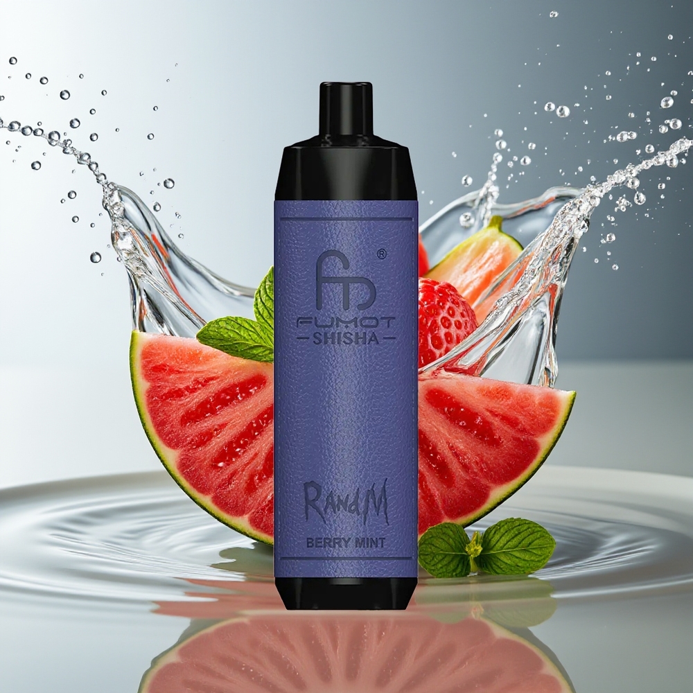 RandM Fumot Shisha 10000 Puffs Bes-Munt LED Type-C 850mAh 0.6ohm Mesh 18ml