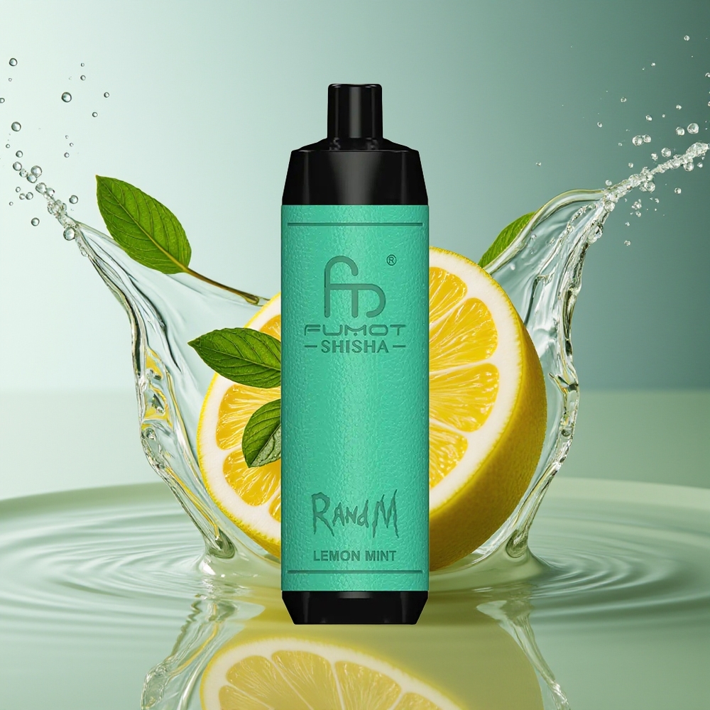 RandM Fumot Shisha 10000 Puffs Citroen Munt Wegwerp Vape LED Type-C 0.6ohm Mesh