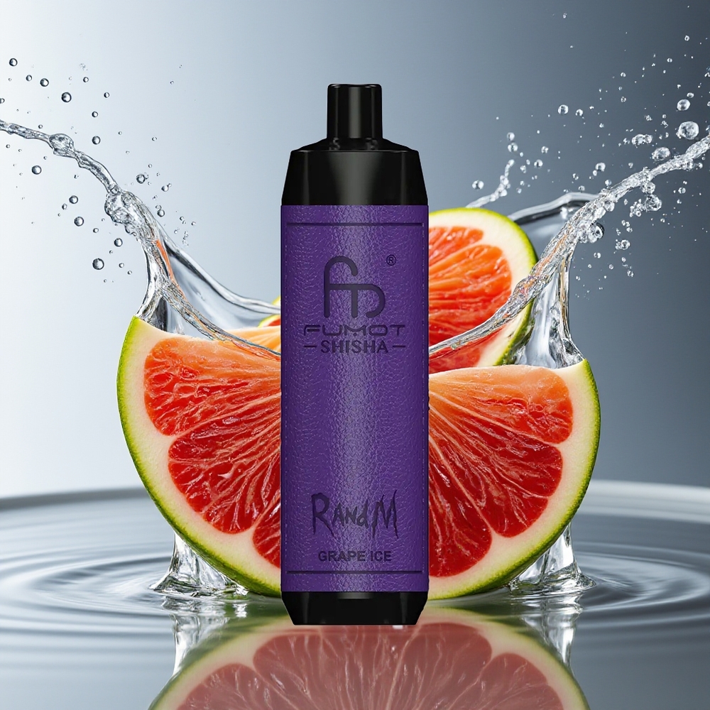 RandM Fumot Shisha 10000 Puffs Druiven IJs Wegwerp Vape LED Type-C 18ml 850mAh