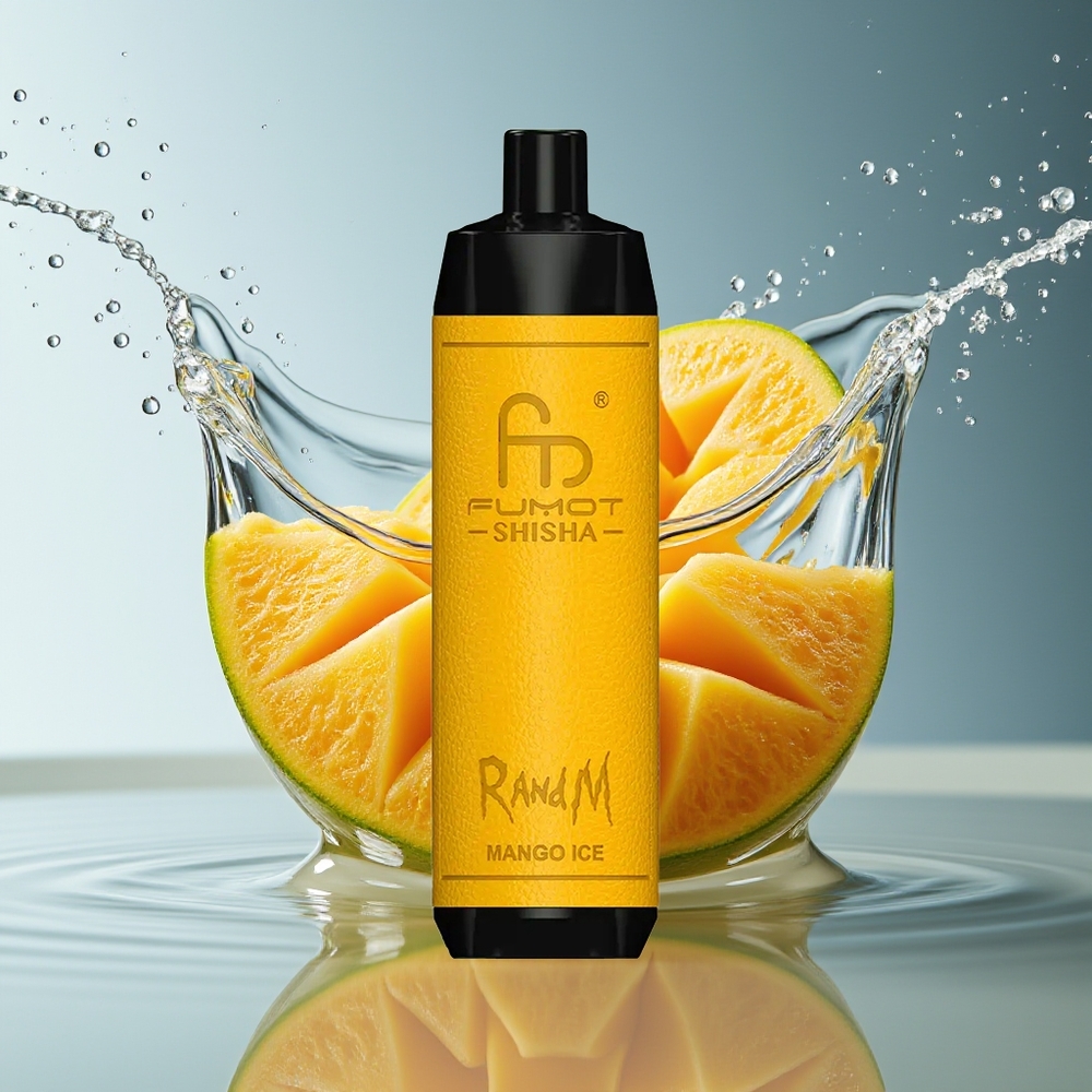 RandM Fumot Shisha 10000 Puffs Mango IJs LED Type-C 18ml Mesh 0.6ohm 850mAh 0.5% Nic