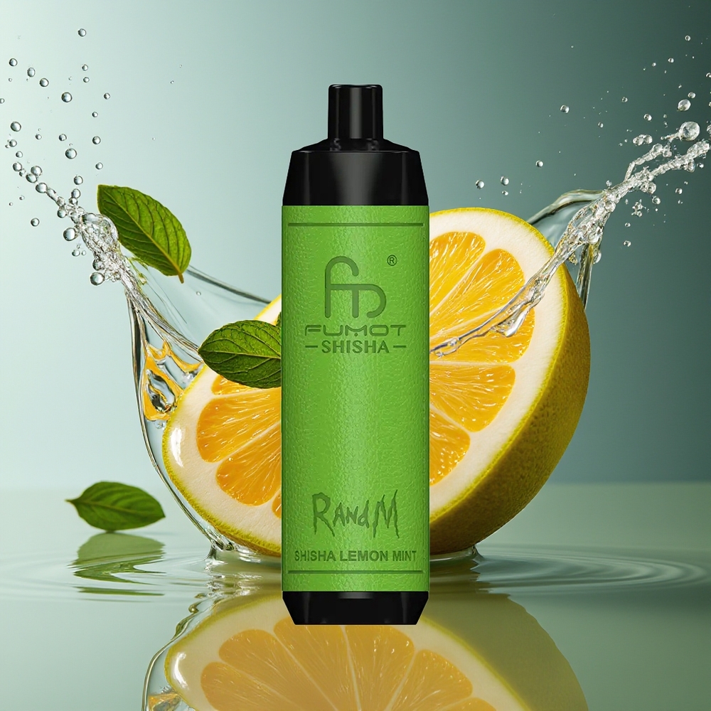RandM Fumot Shisha 10000 Puffs Wegwerp Vape Citroen Munt Type-C LED Mesh Coil