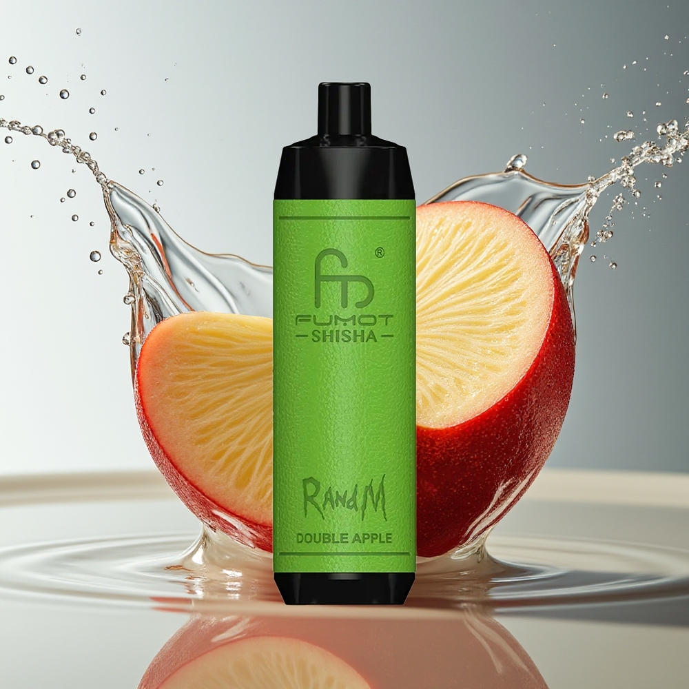 RandM Fumot Shisha 10000 Puffs Wegwerp Vape Dubbel Appel LED Type-C 18ml