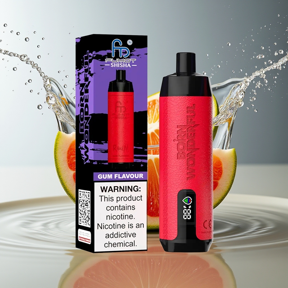 RandM Fumot Shisha 10000 Puffs Wegwerp Vape Kauwgom Smaak LED Mesh Type-C 0.5% Nic