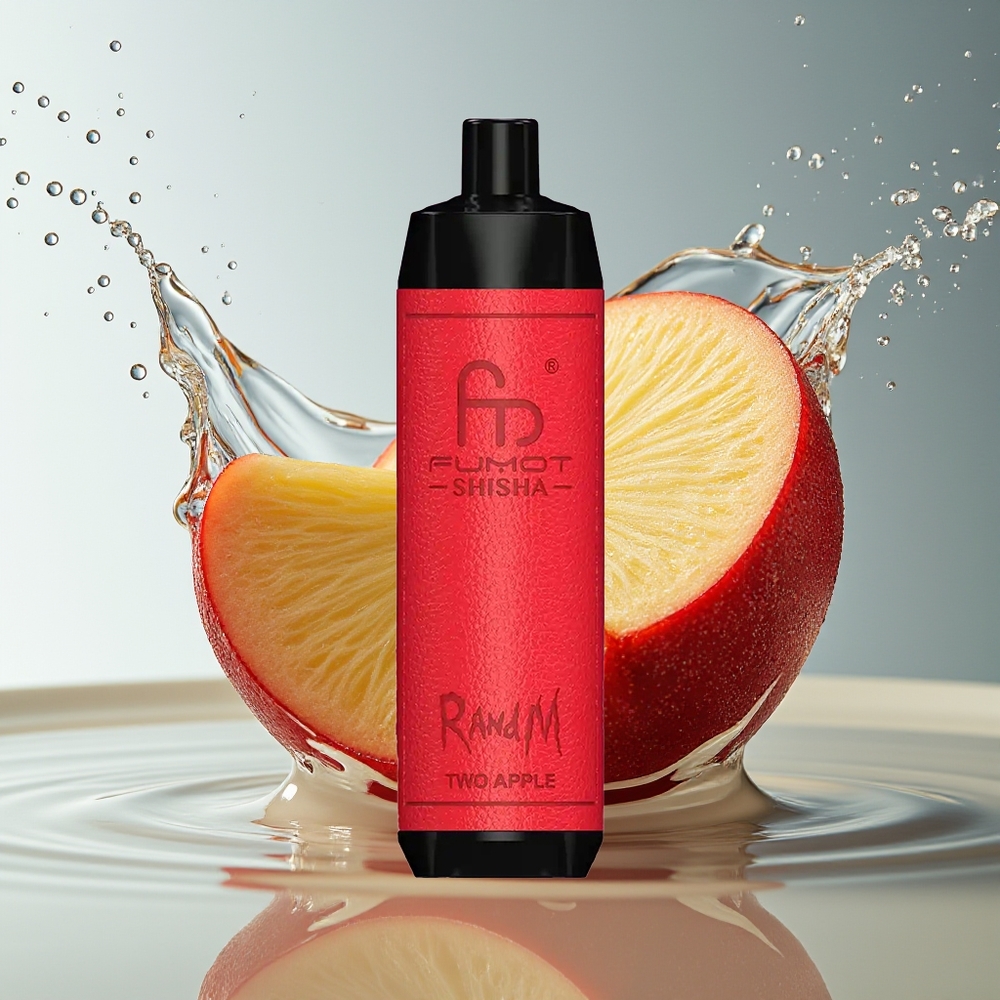 RandM Fumot Shisha 10000 Puffs Wegwerp Vape Twee Appel LED 18ml 850mAh Type-C 0.6ohm 0.5%