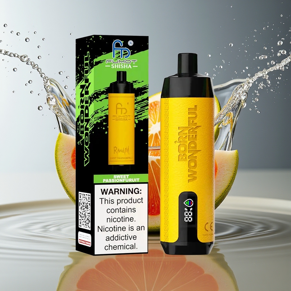 RandM Fumot Shisha 10000 Puffs Wegwerp Vape Zoete Passievrucht LED Type-C 0.5% Nic