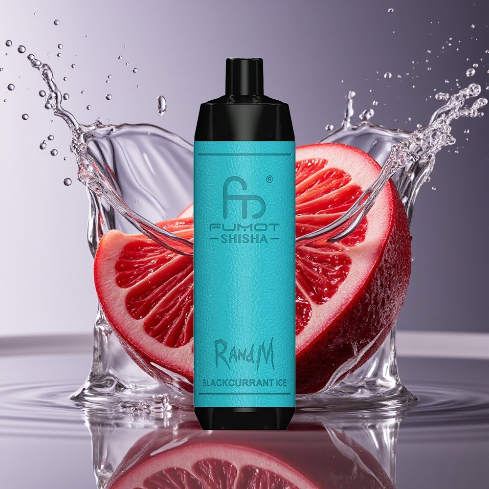 RandM Fumot Shisha 10000 Puffs Zwarte Bes Ijs Wegwerp Vape LED Type-C 18ml 850mAh