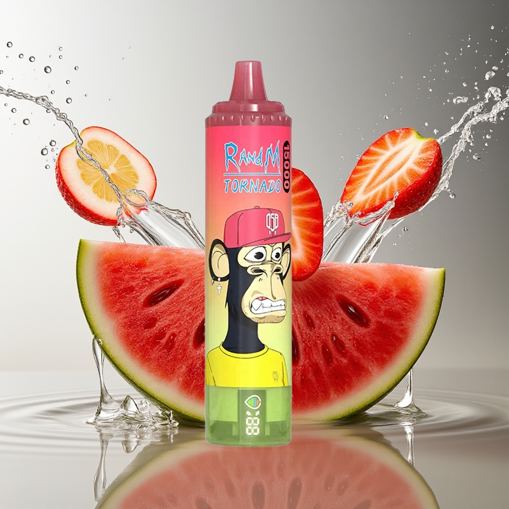 RandM Fumot Tornado 15000 Puffs Aardbei Watermeloen Limonade Mesh LCD Type-C