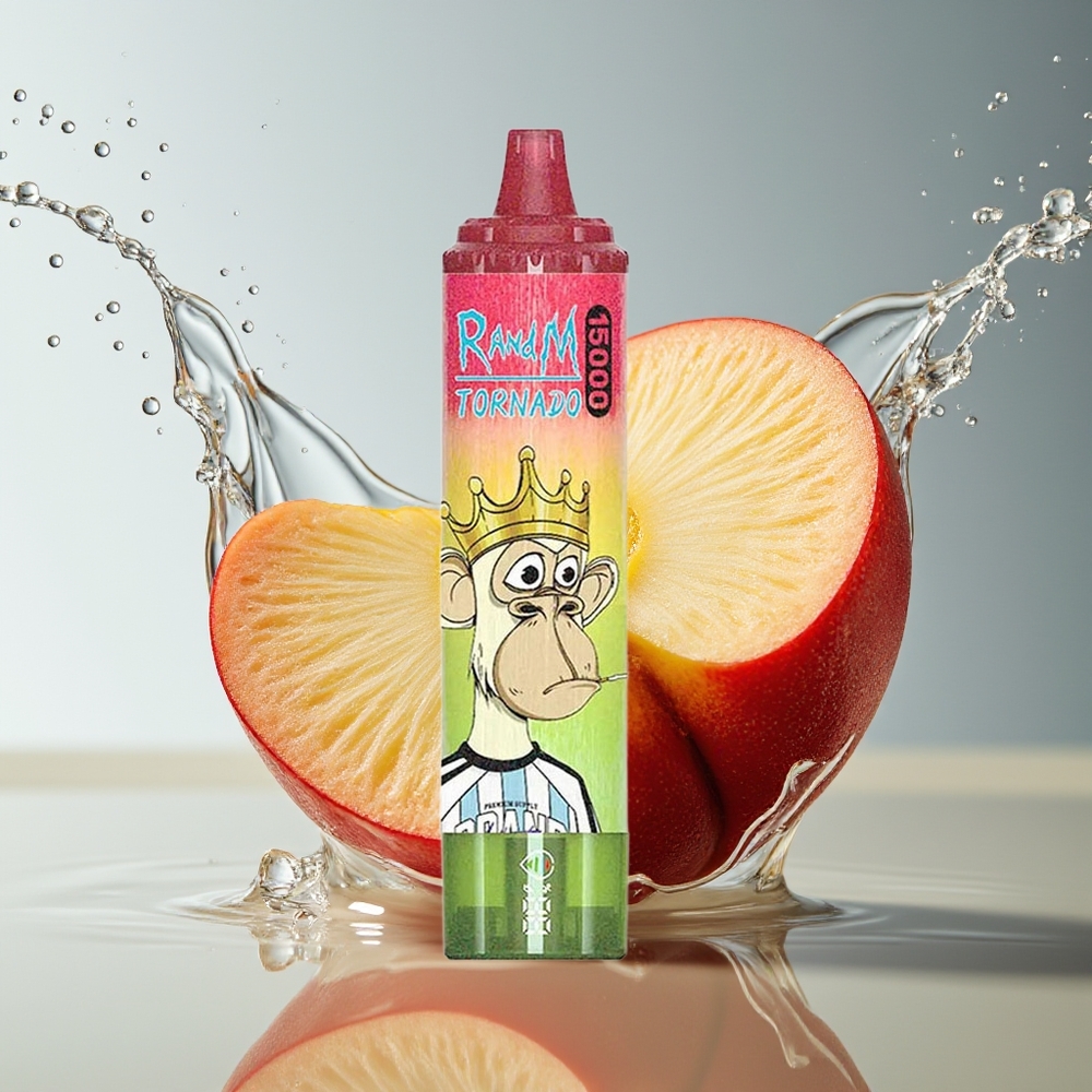 RandM Fumot Tornado 15000 Puffs Appel Perzik Peer LCD Mesh Type-C