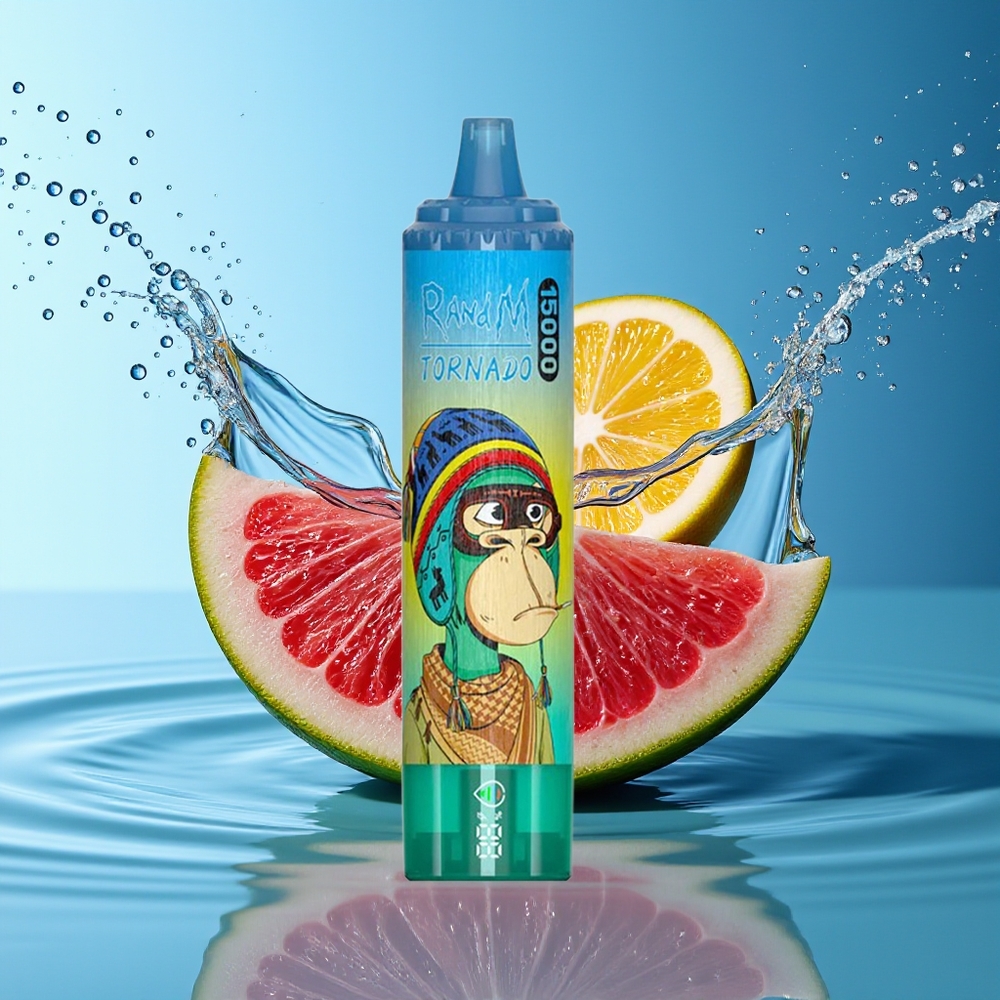 RandM Fumot Tornado 15000 Puffs Blauwe Framboos Limonade Mesh LCD Type-C