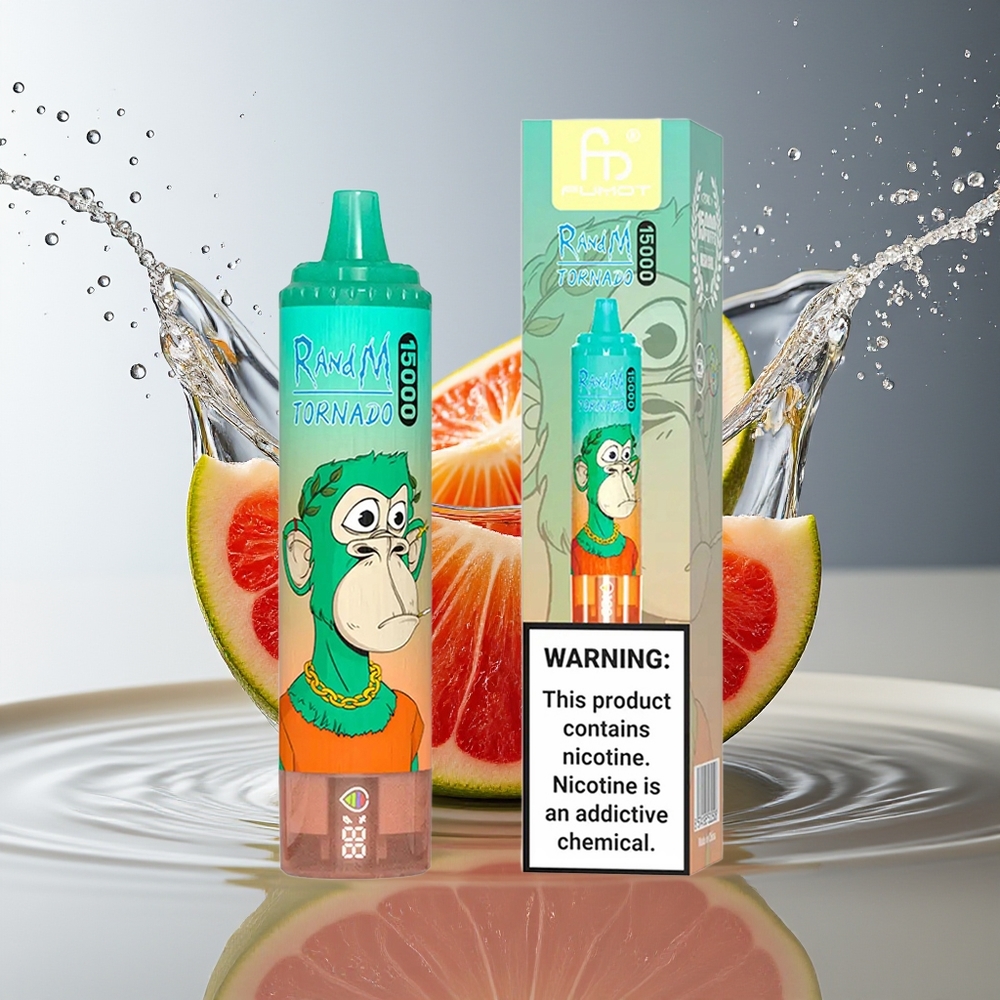 RandM Fumot Tornado 15000 Puffs Drievoudige Bes Wegwerp Vape LCD Type-C