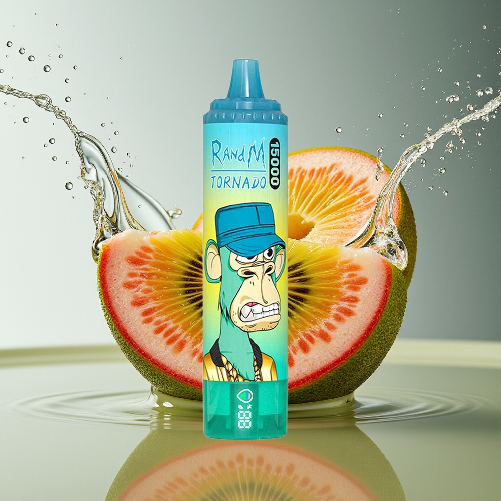 RandM Fumot Tornado 15000 Puffs Kiwi Passievrucht Guava 25ml 850mAh Mesh LCD