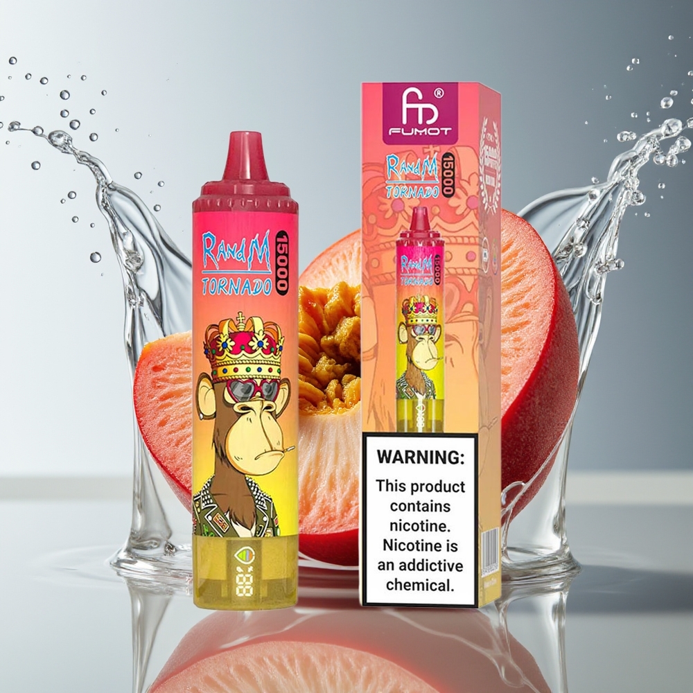 RandM Fumot Tornado 15000 Puffs Perzijs IJs 25ml 850mAh Mesh LCD Type-C