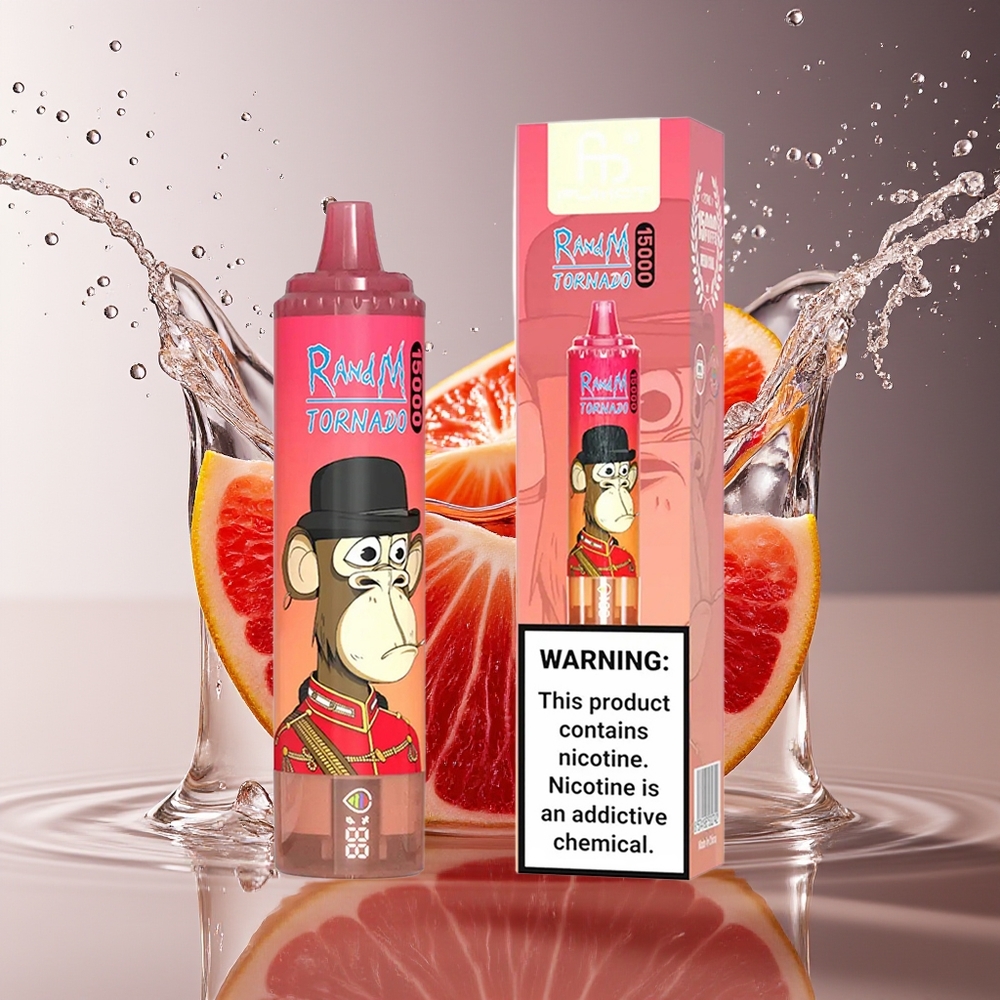 RandM Fumot Tornado 15000 Puffs Rode Energie Ijs 25ml 850mAh Mesh LCD Type-C