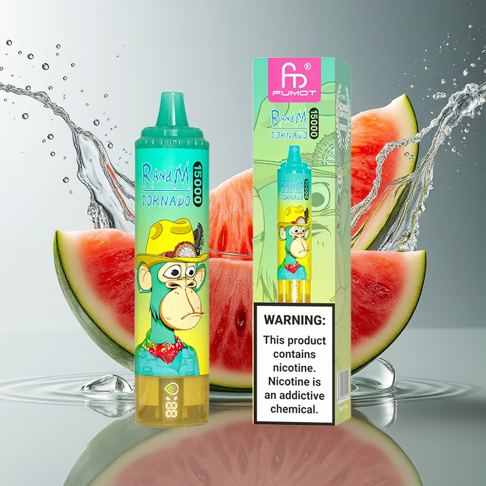 RandM Fumot Tornado 15000 Puffs Watermeloen Ijs Mesh Coil LCD Type-C