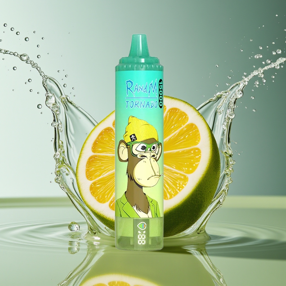 RandM Fumot Tornado 15000 Puffs Wegwerp Vape Citroen Limoen 25ml 850mAh Mesh LCD
