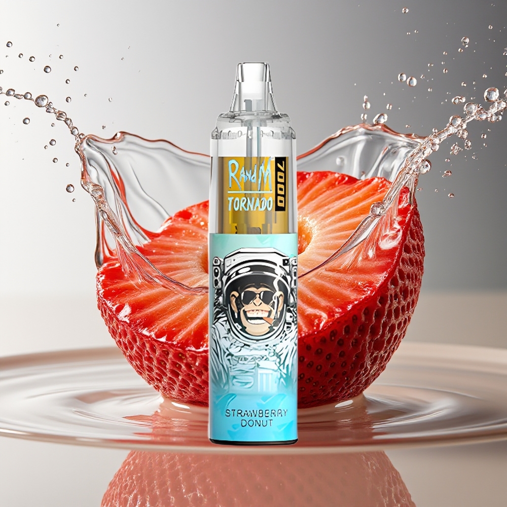 RandM Fumot Tornado 7000 Aardbei Donut Mesh Coil Type-C RGB Luchtregeling