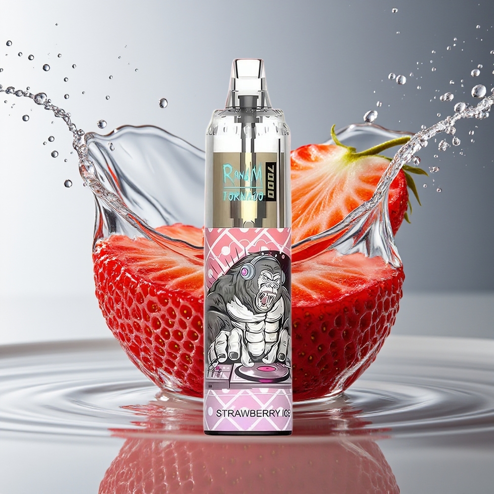 RandM Fumot Tornado 7000 Aardbei Ijs 14ML Mesh Coil Type-C RGB Luchtregelaar