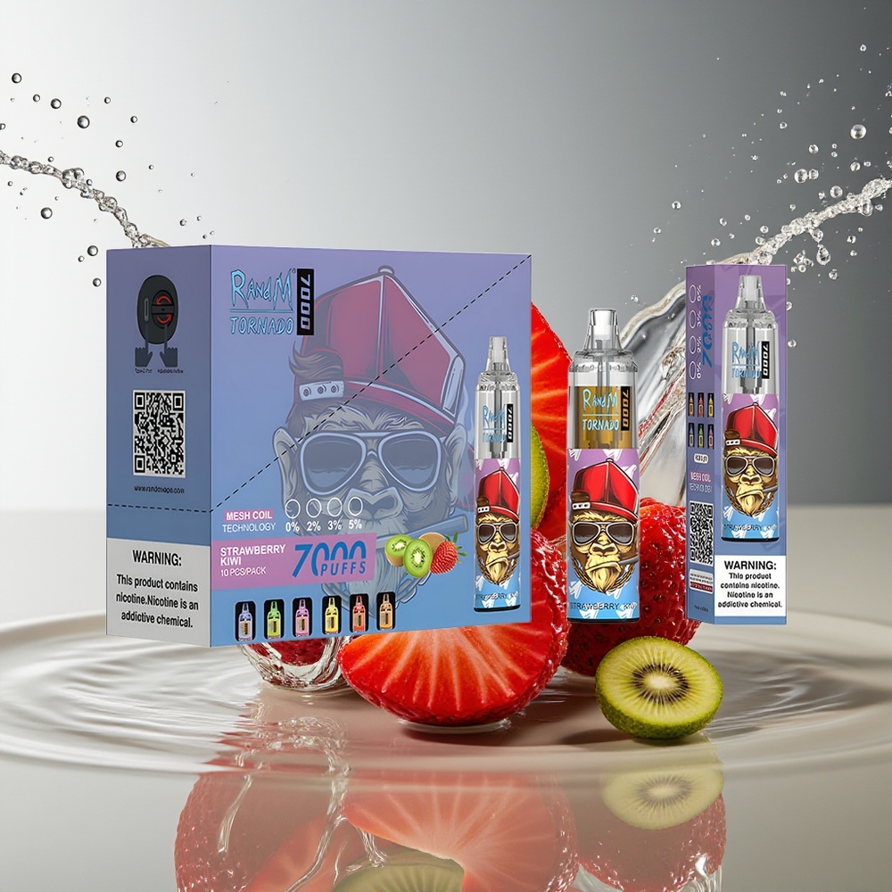 RandM Fumot Tornado 7000 Aardbei Kiwi 14ML Mesh Type-C RGB Luchtregeling